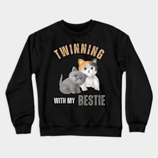 Twinning With My Bestie Twins Day Friends Kids Crewneck Sweatshirt